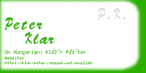 peter klar business card